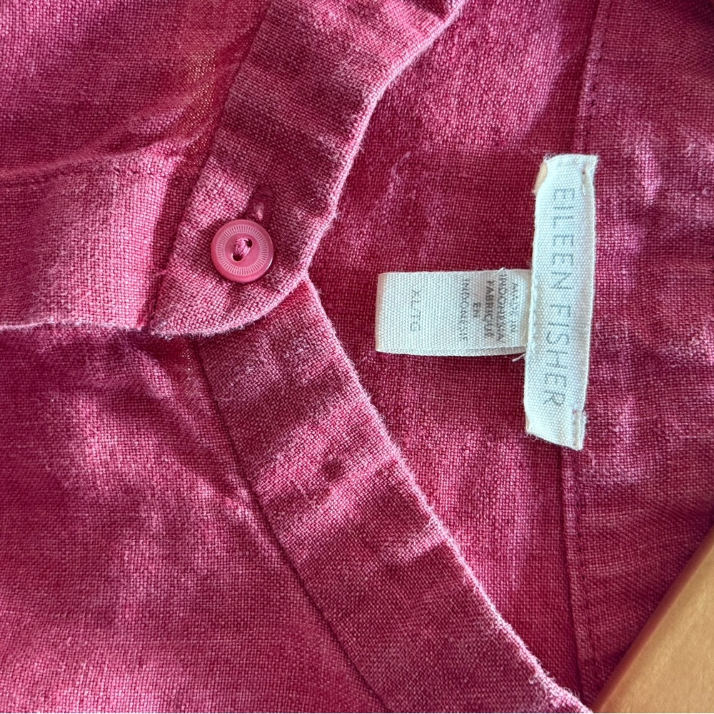 Eileen Fisher beautifully designed and made button-front linen shirt. $145 new. - Picture 4 of 7